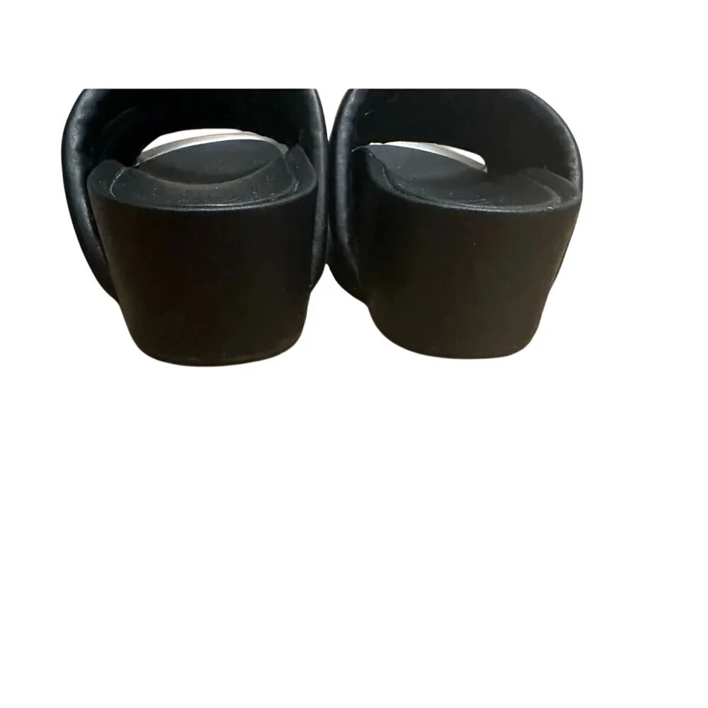 DKNY Womens Black Criss Cross Puffy‎ Platform Slide Sandals K1204649 Size 7.5M